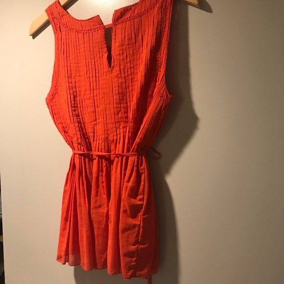 Anthropologie Vanessa Virginia Orange Peplum Top - Picture 5 of 8